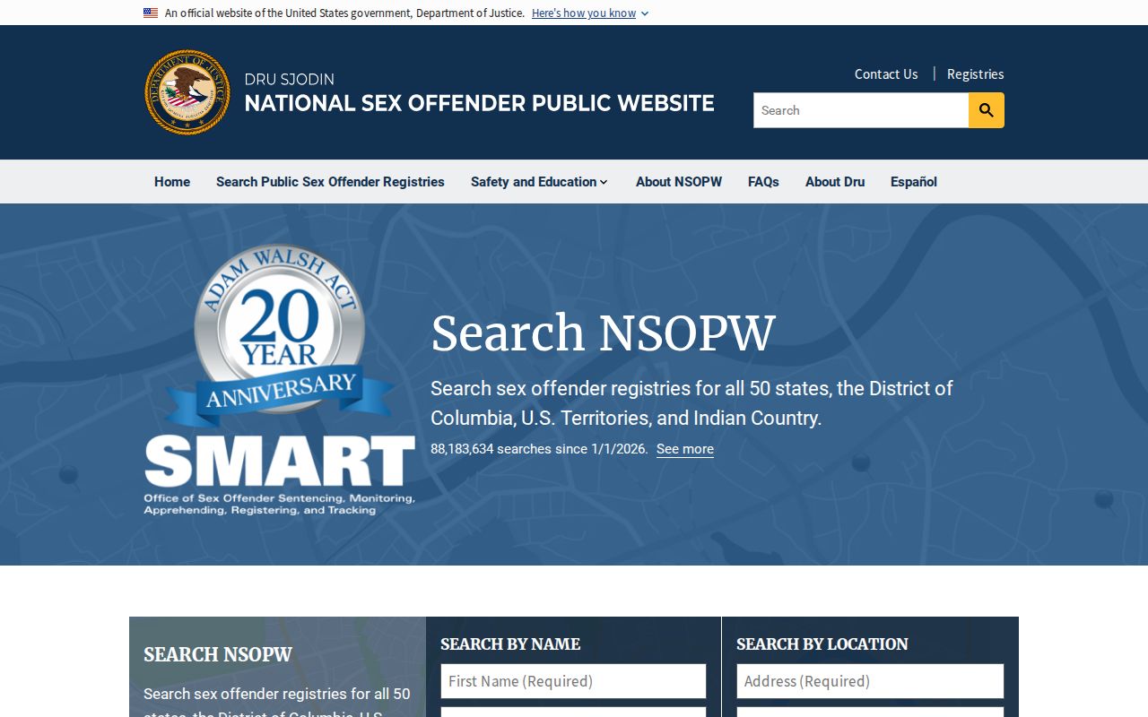 Loup County sex offender search through the national NSOPW portal